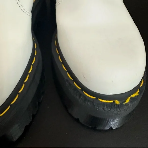 Dr Martens 2976 Quad Smooth Leather White Platform Chelsea Boots W7 hipster M6 - Picture 8 of 15